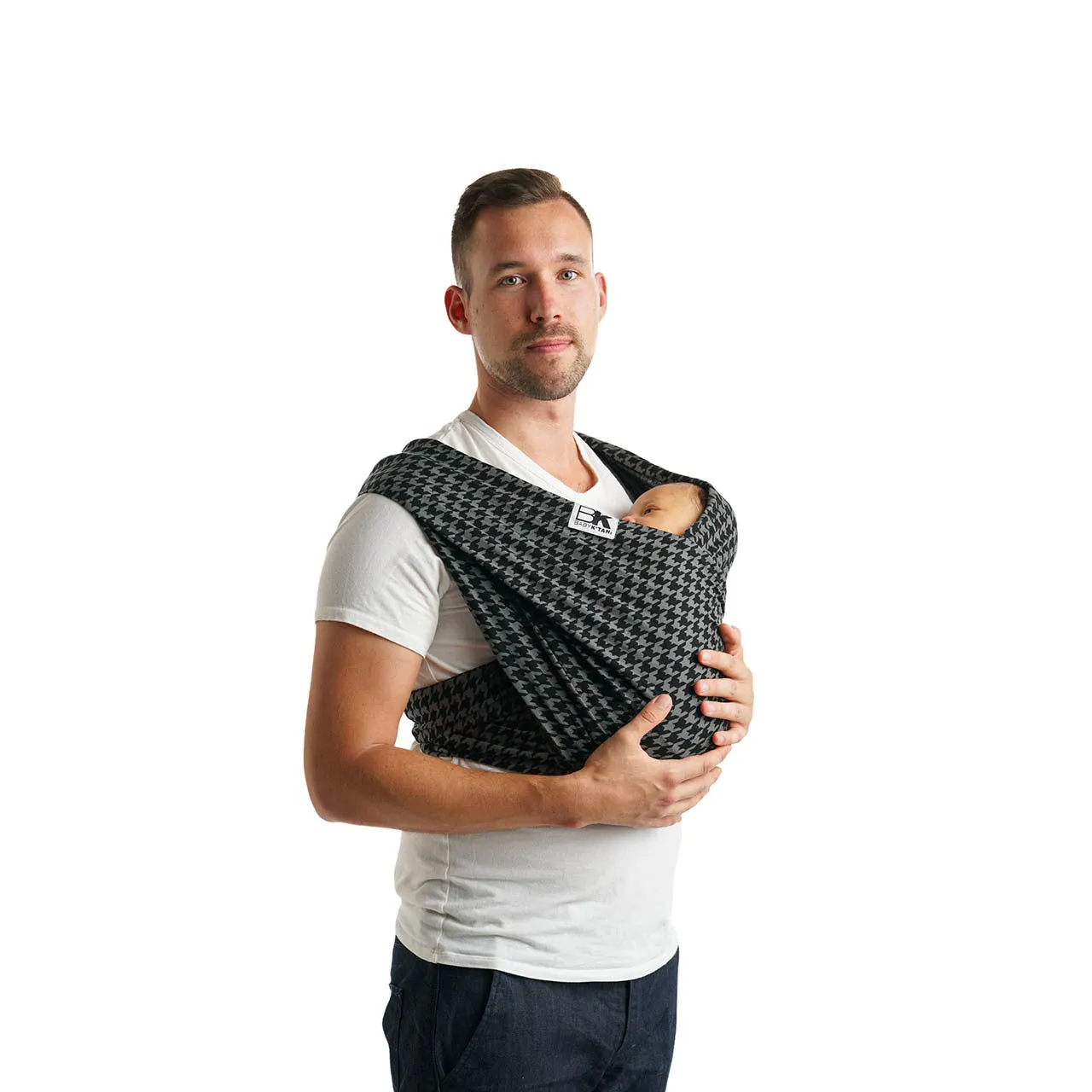 (1 Year Warranty) Baby K'tan Print Baby Carrier Houndstooth - 3 Sizes!