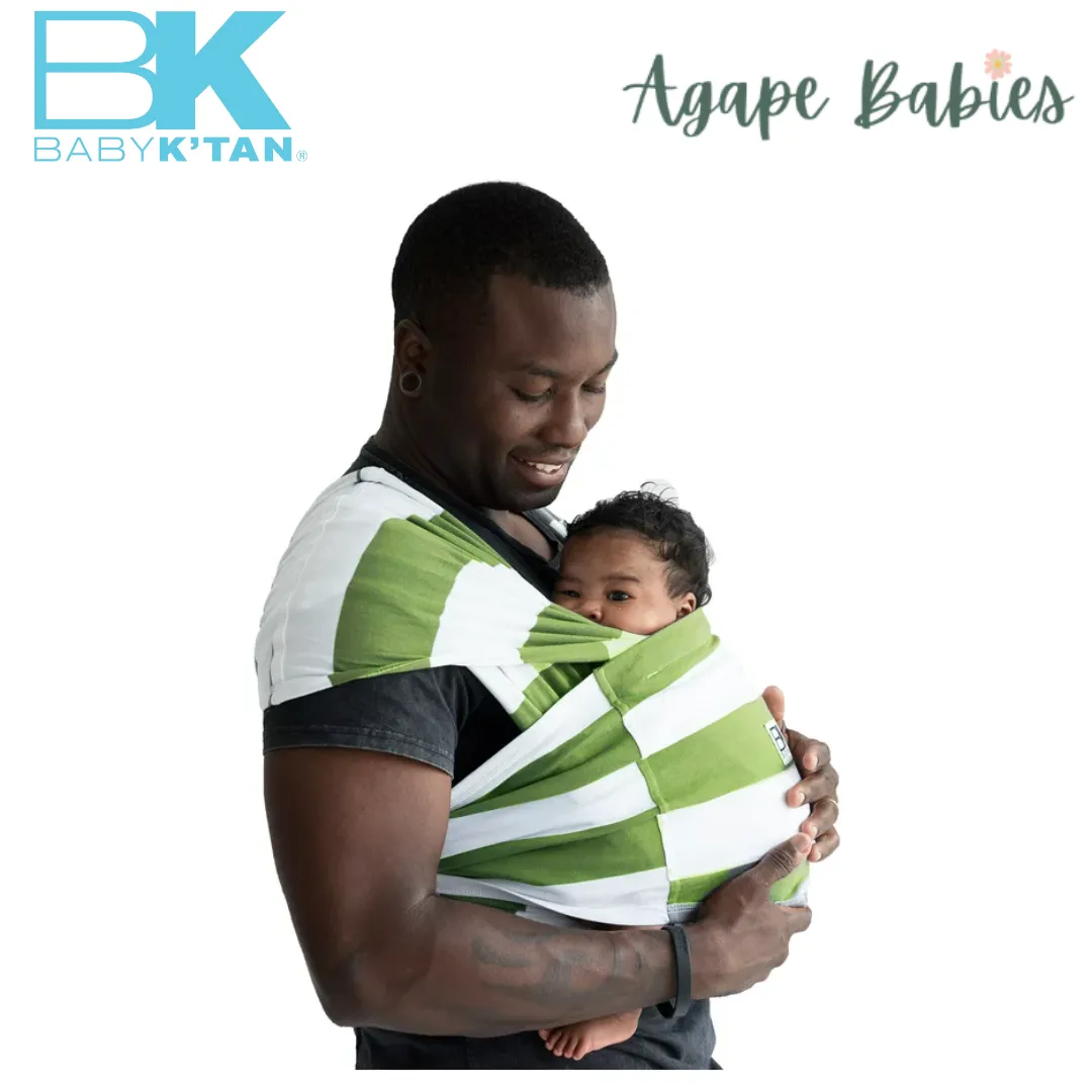 (1 Year Warranty) Baby K'tan Print Baby Carrier Olive Stripes - 2 Sizes!