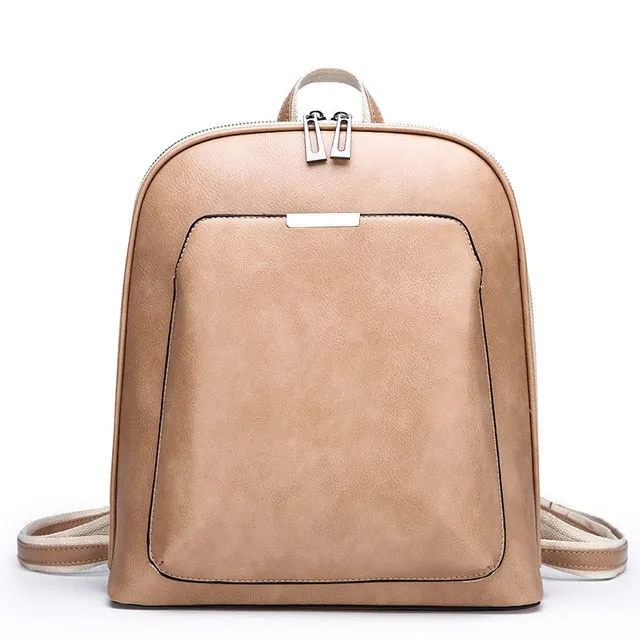 2019 Women Leather Backpacks For Girls Sac a Dos School Backpack Female Travel Shoulder Bagpack Ladies Casual Daypacks Mochilas