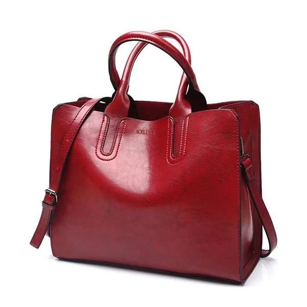 ACELURE Leather Handbags Big Women Bag High Quality Casual Female Bags Trunk Tote Spanish Brand Shoulder Bag Ladies Large Bolsos