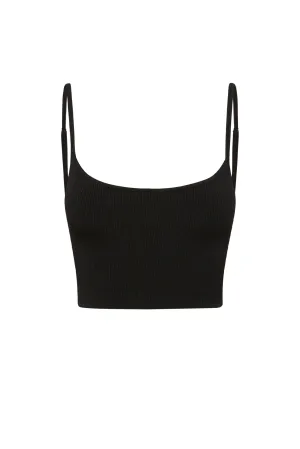 Beverly Hills Knitwear Top - Black Rib