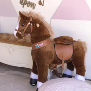 Brown Ride On Walking Toy Horse Pony