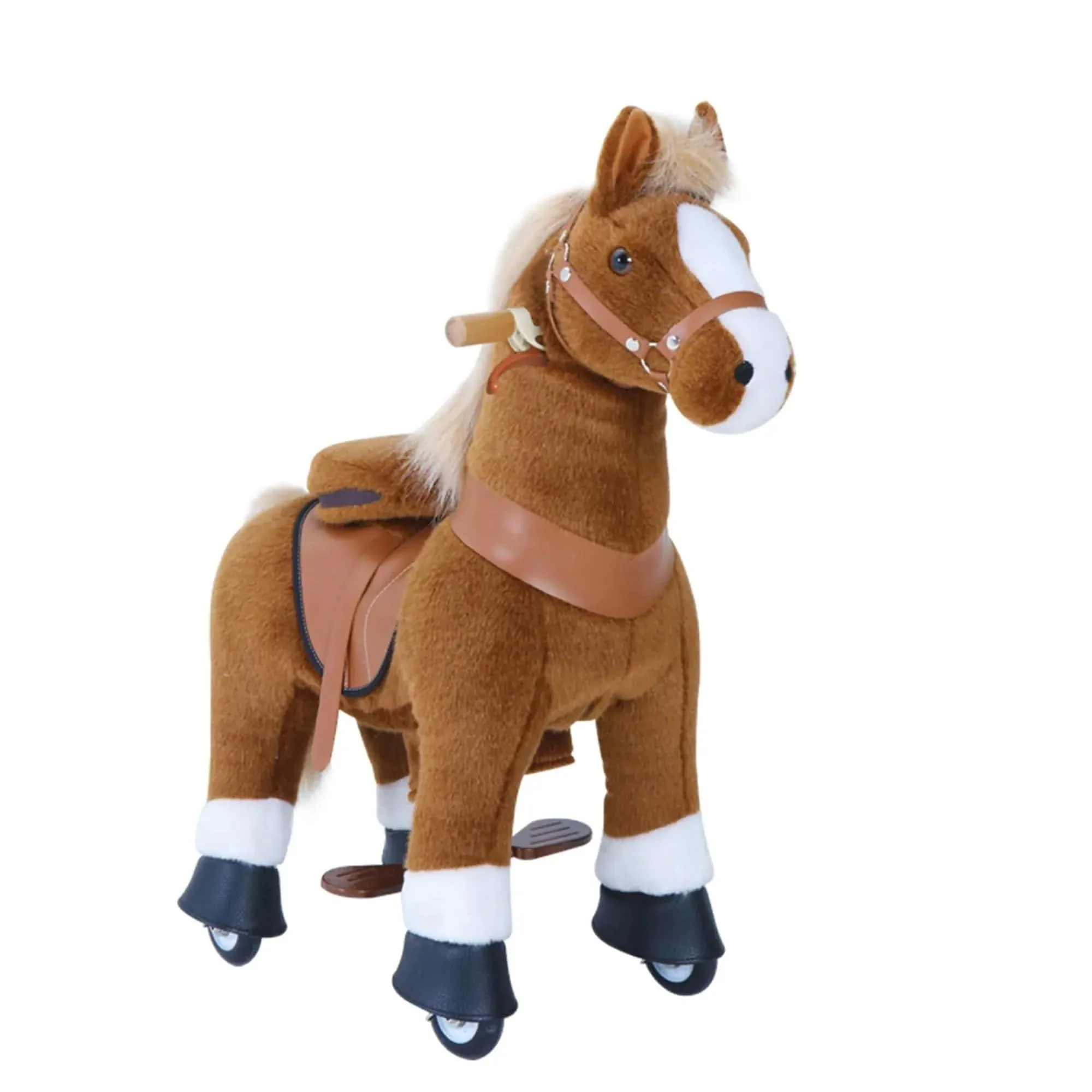 Brown Ride On Walking Toy Horse Pony