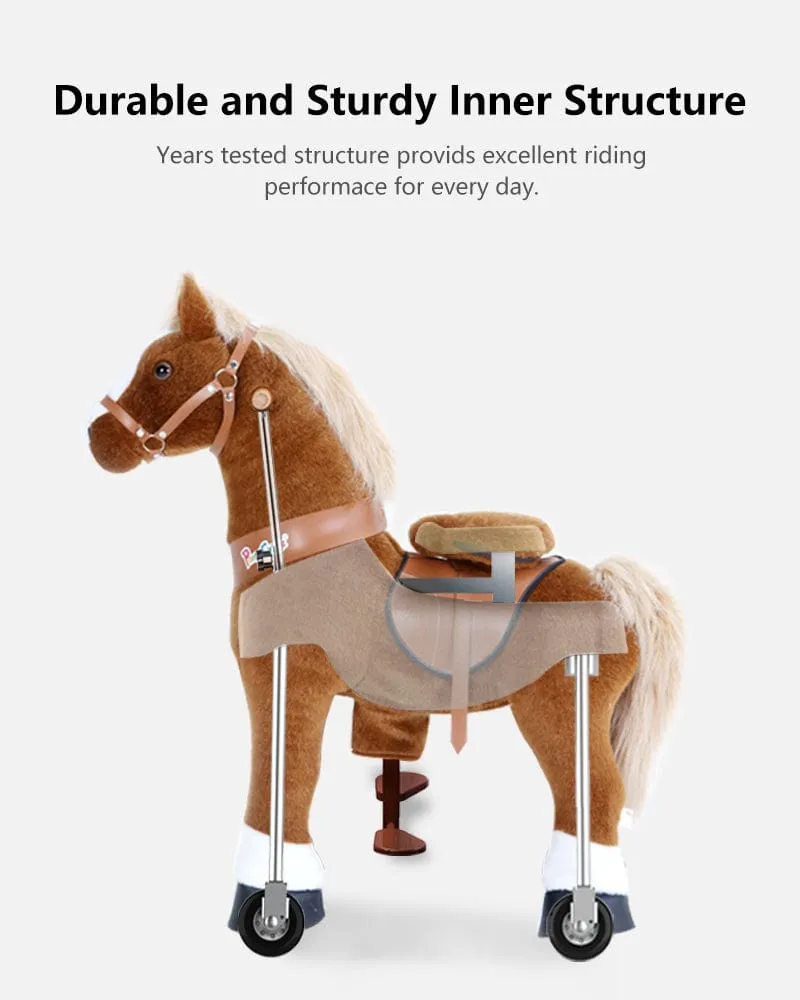 Brown Ride On Walking Toy Horse Pony