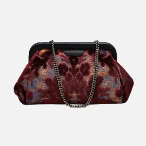 Burnout Velvet Wine Evening Bag Clutch