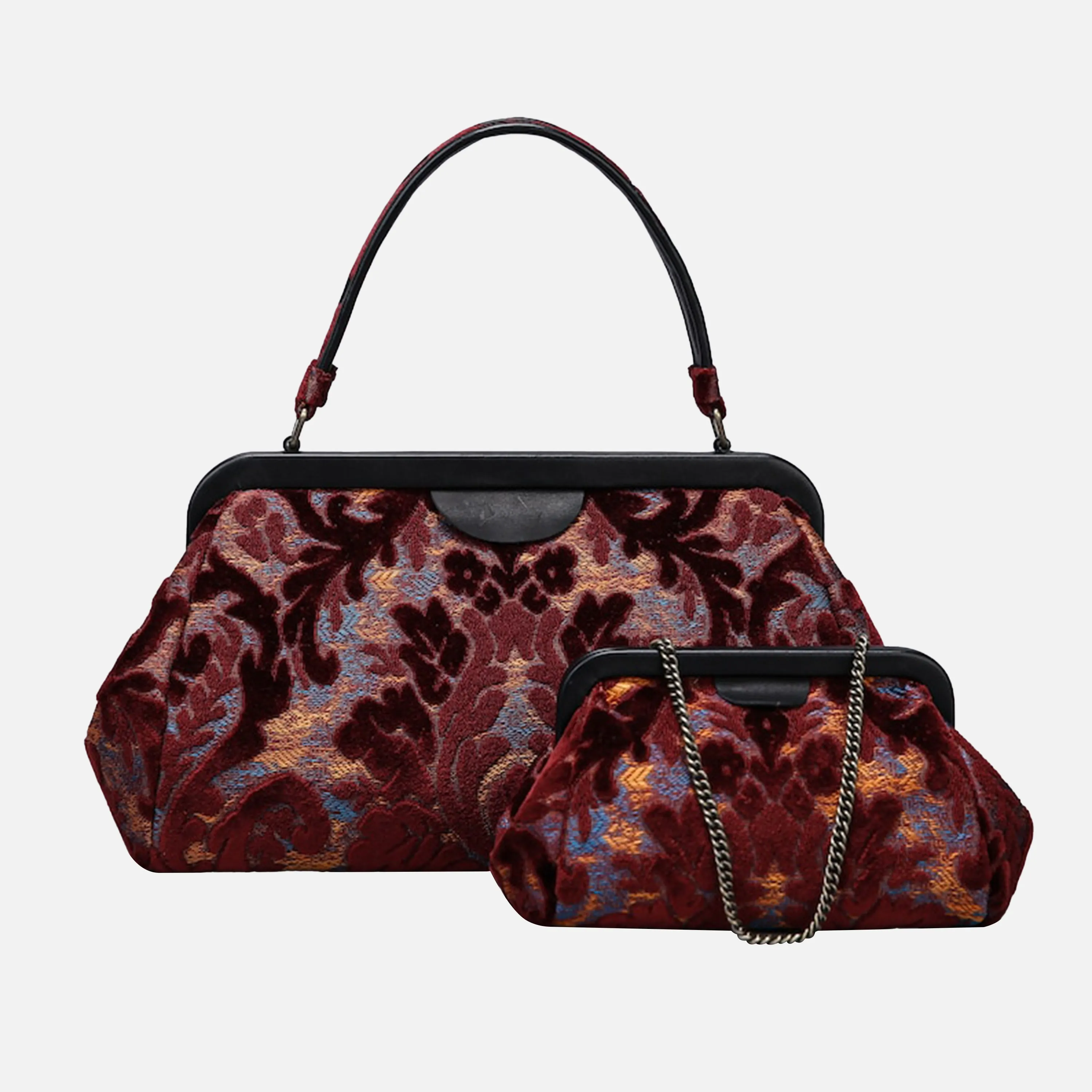 Burnout Velvet Wine Evening Bag Clutch