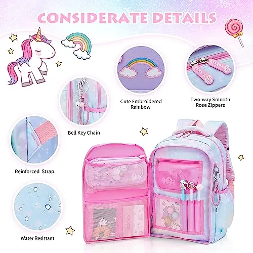 BYXEPA Backpacks for Girls Backpack for School Cute Kawaii Backpack Kids Book Bag School Bag for Elementary Primary Students, Pink