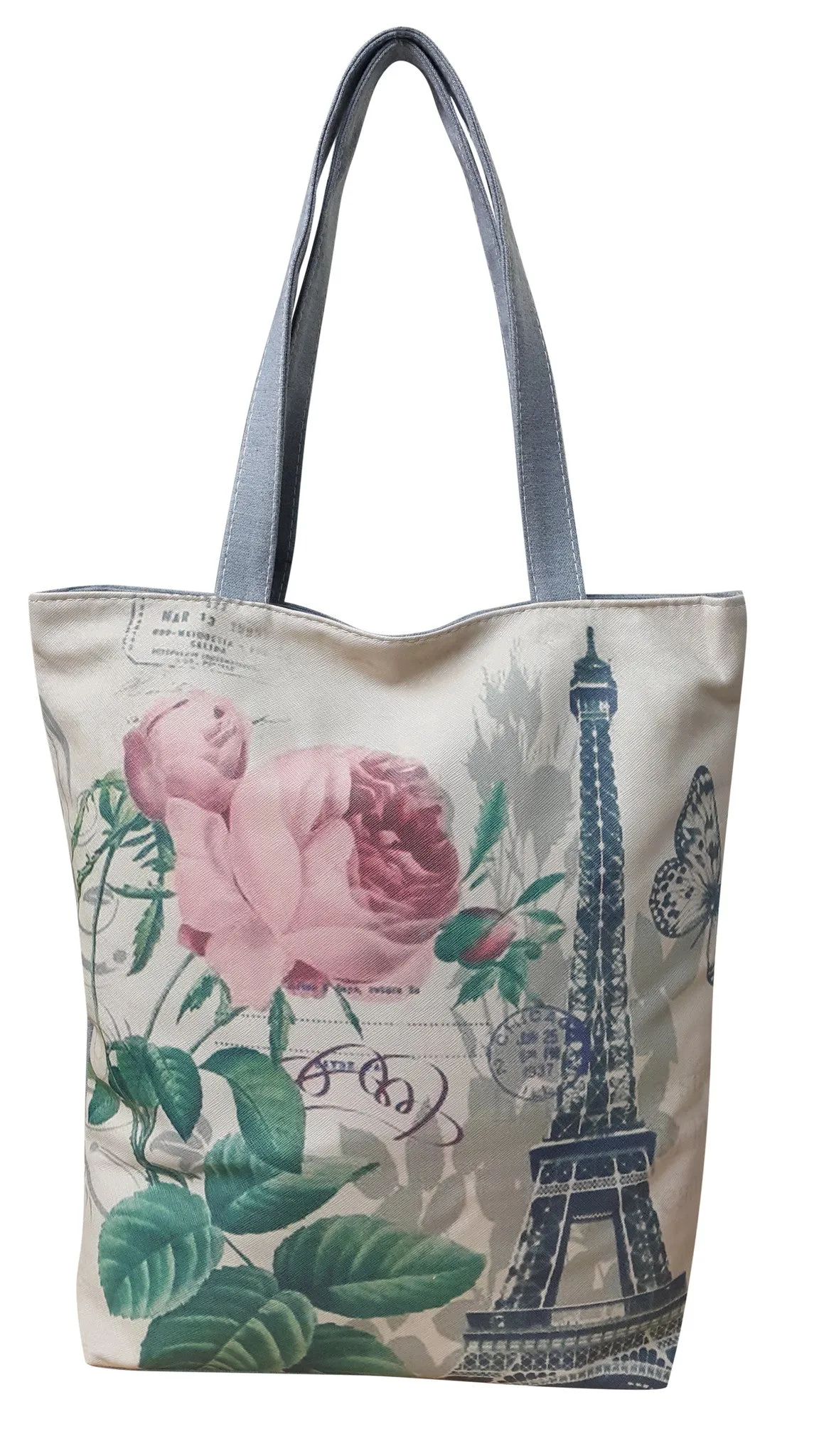 Canvas Designer Print Shoulder Bag