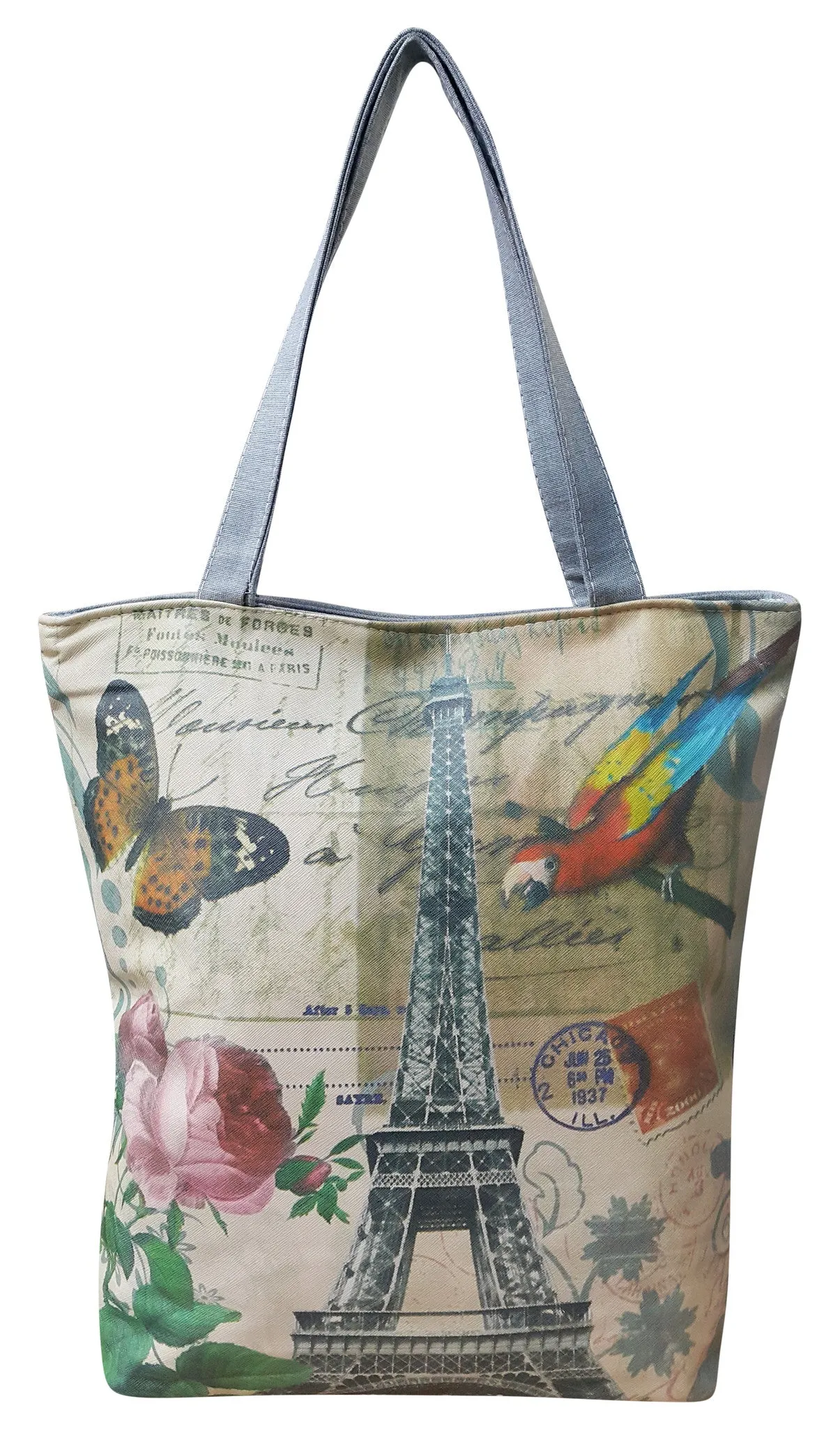 Canvas Designer Print Shoulder Bag