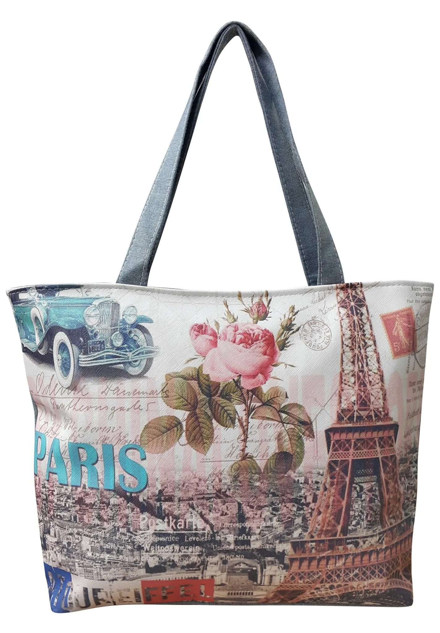 Canvas Designer Print Shoulder Bag