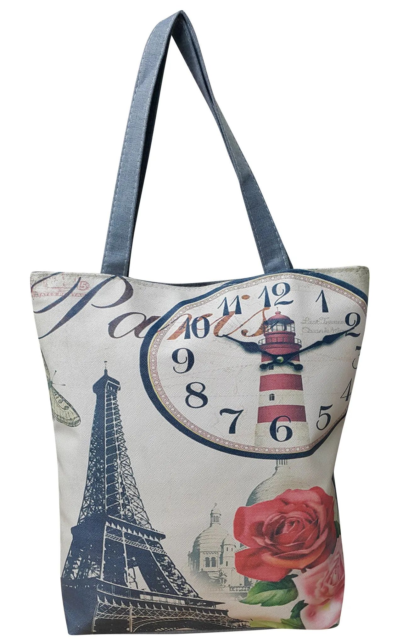 Canvas Designer Print Shoulder Bag