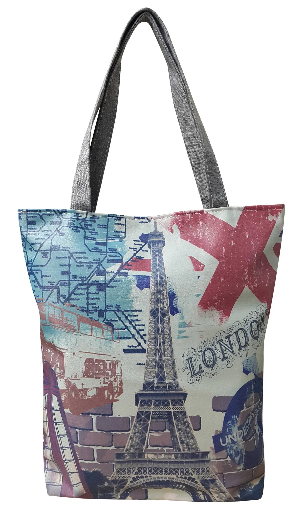 Canvas Designer Print Shoulder Bag