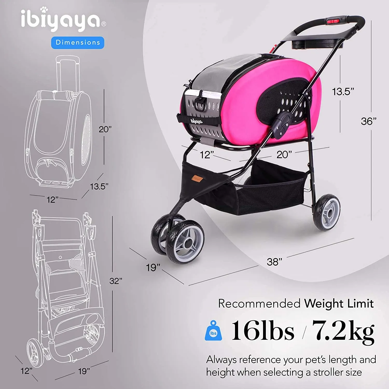 Compact 5-In-1 Convertible and Foldable Pet Carrier and Stroller