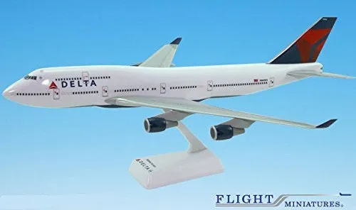 Delta (07-Cur) Boeing 747-400 Airplane Miniature Model Snap Fit 1:200 Part#ABO-74740H-019