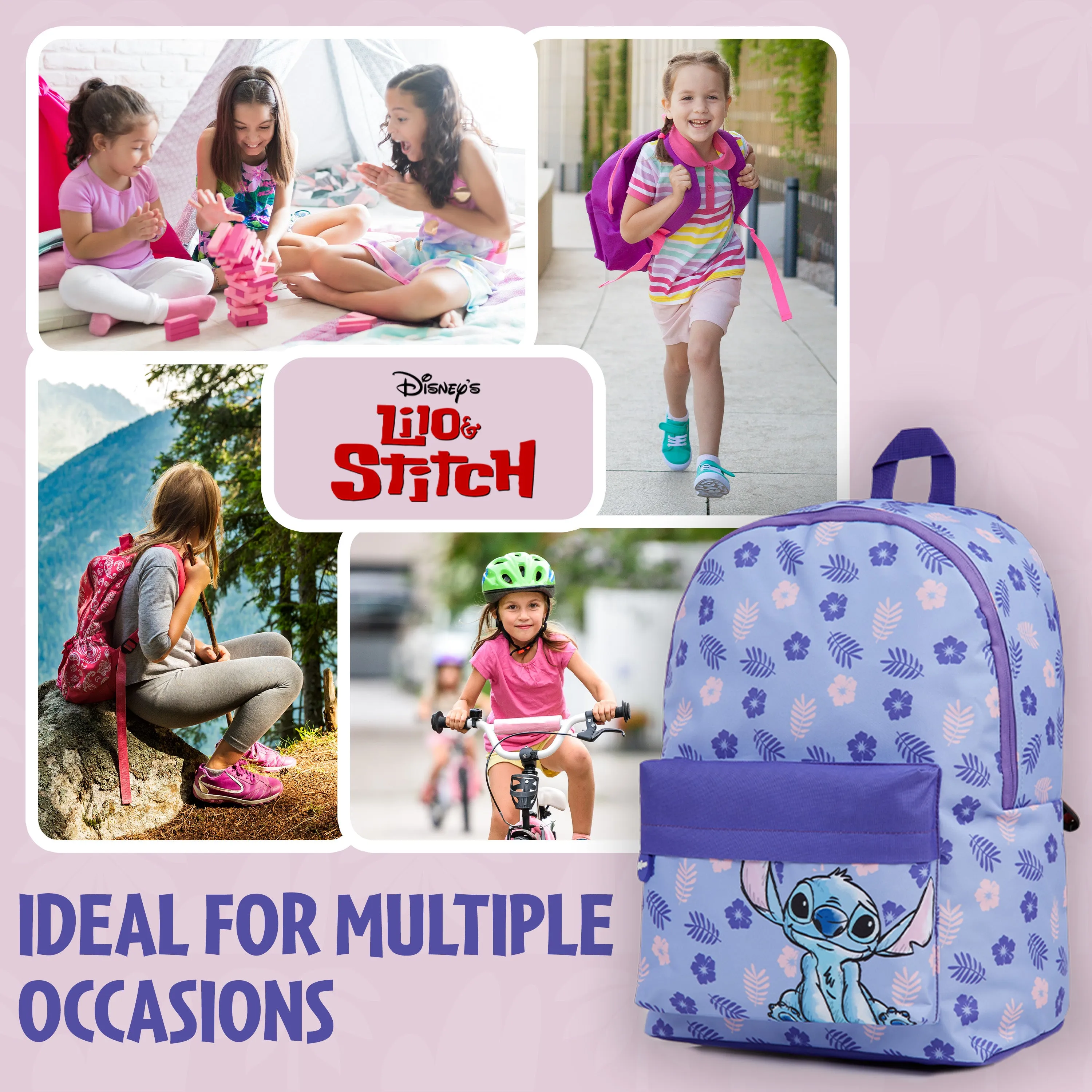 Disney Lilo and Stitch School Bag, Backpacks for Children, for School Travel for Girls