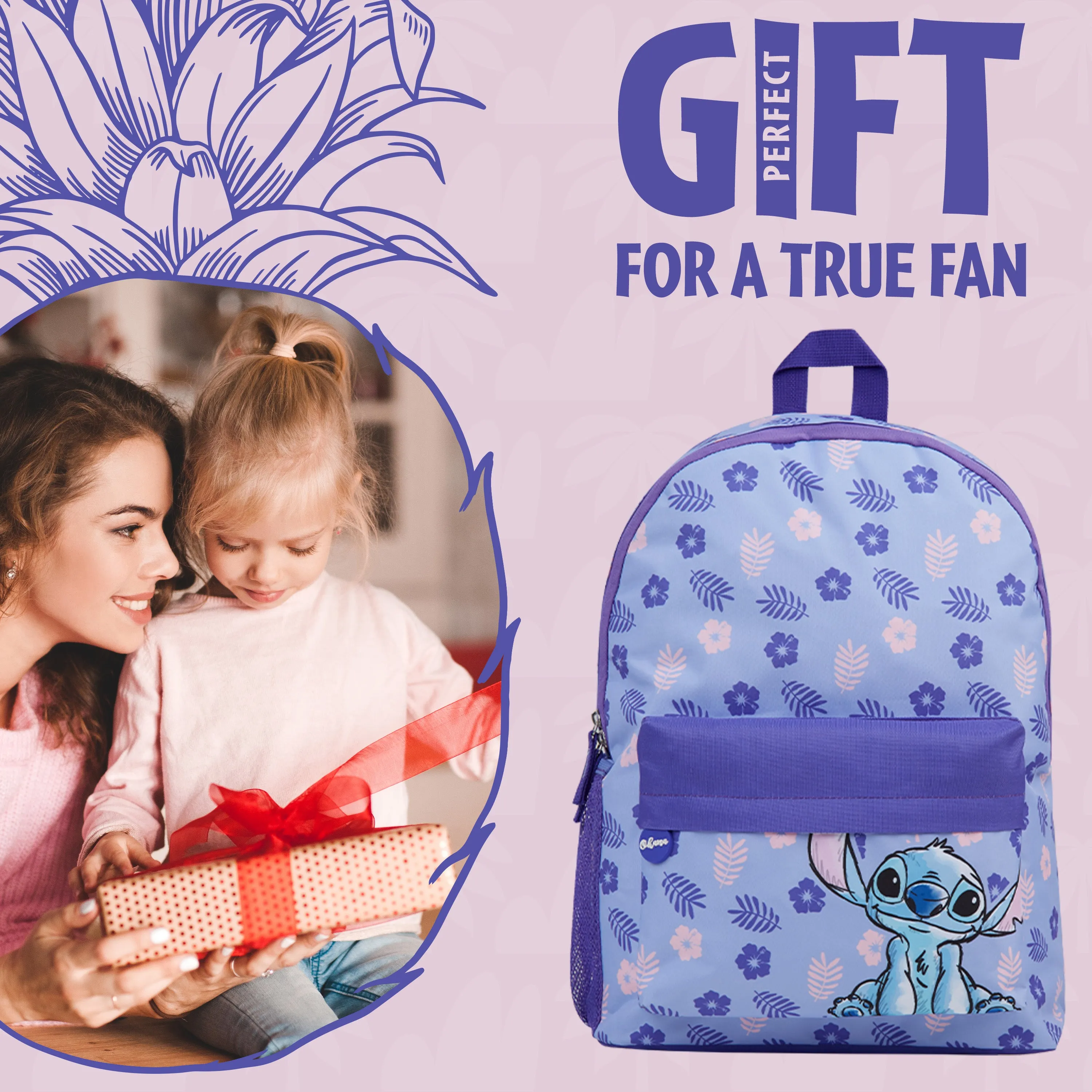 Disney Lilo and Stitch School Bag, Backpacks for Children, for School Travel for Girls