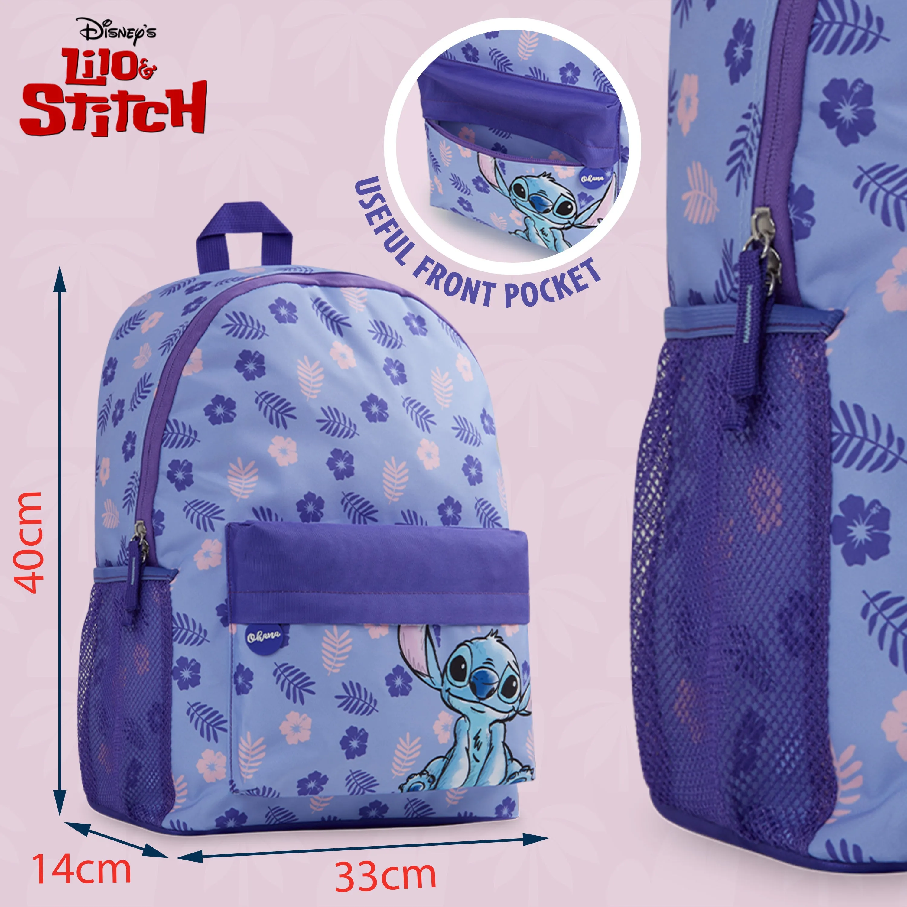 Disney Lilo and Stitch School Bag, Backpacks for Children, for School Travel for Girls