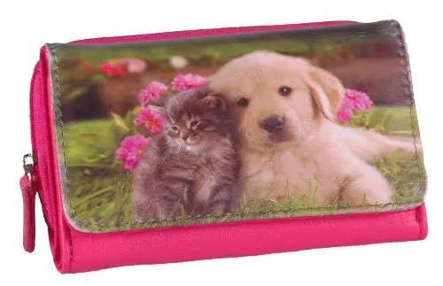 Dog and Cat Faux Leather Purse