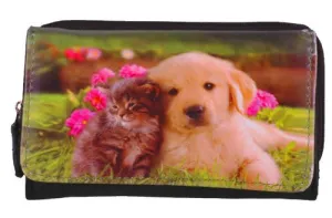 Dog and Cat Faux Leather Purse