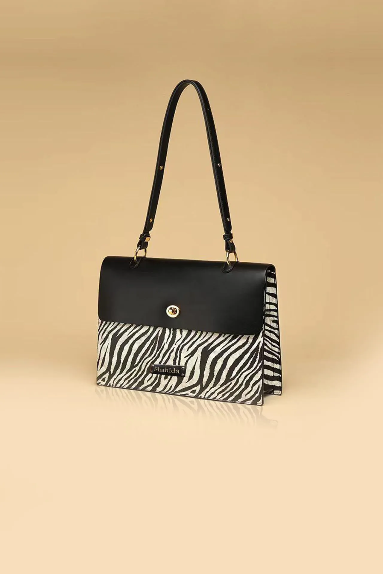 Elegant Black and White Zebra Handbag