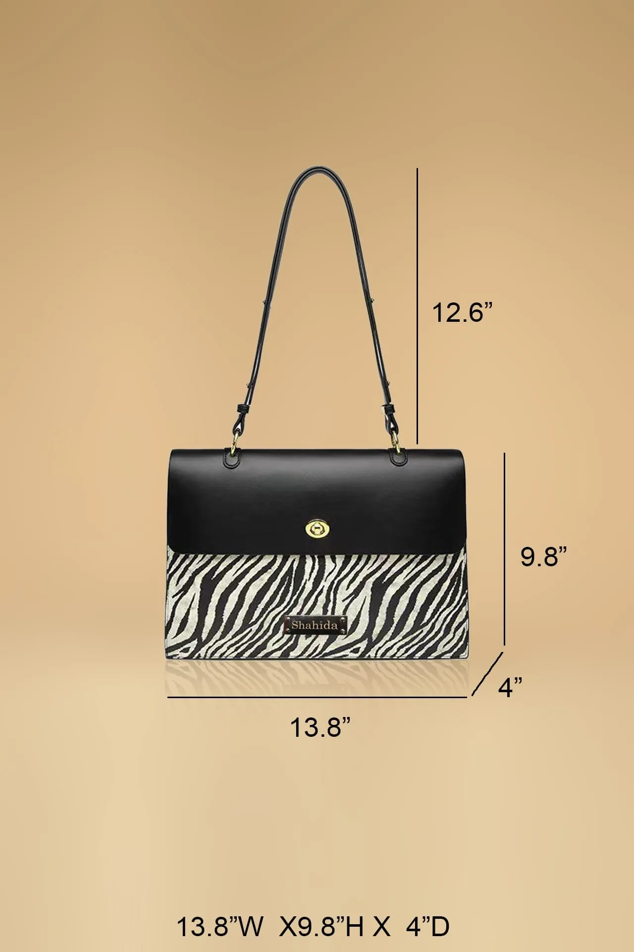 Elegant Black and White Zebra Handbag