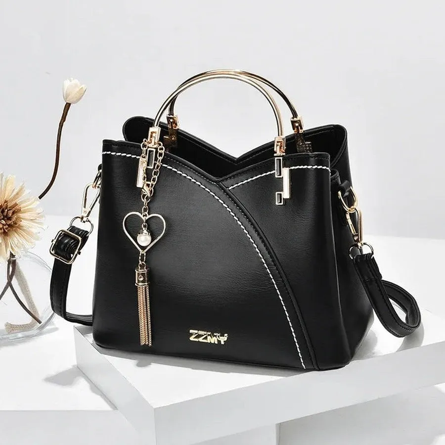 Elegant Two-Tone Leather Handbags