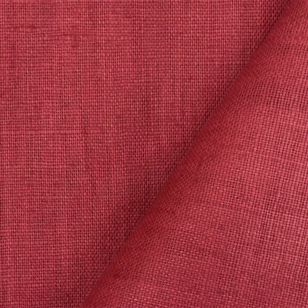 Faded Red Solid Cross-Hatch Linen-Rayon Home Decorating Fabric