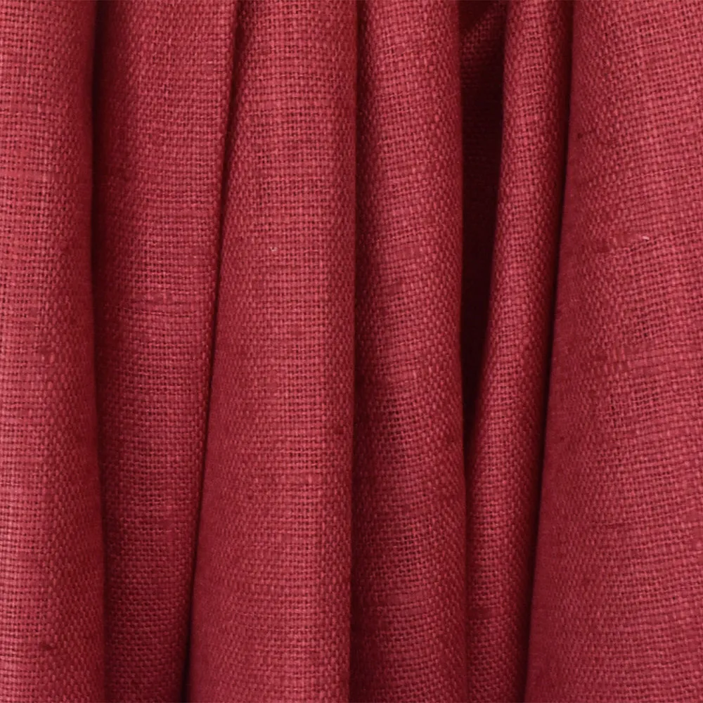 Faded Red Solid Cross-Hatch Linen-Rayon Home Decorating Fabric