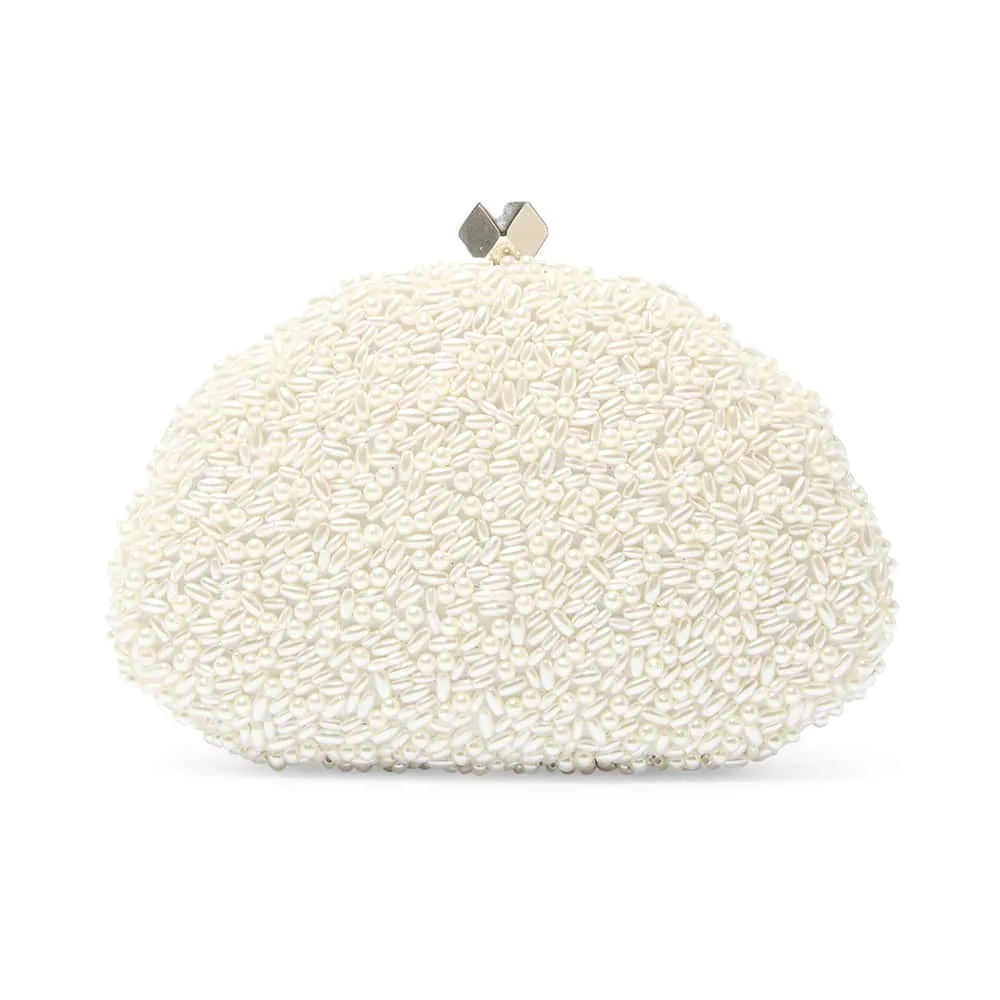 Hera Clutch in Ivory Beads