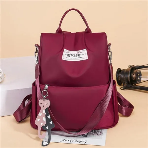 High Quality Oxford Backpack for Women High Capacity Anti-theft Zipper Travel Large Daypack cute pendant Rucksack Multi-use Bags