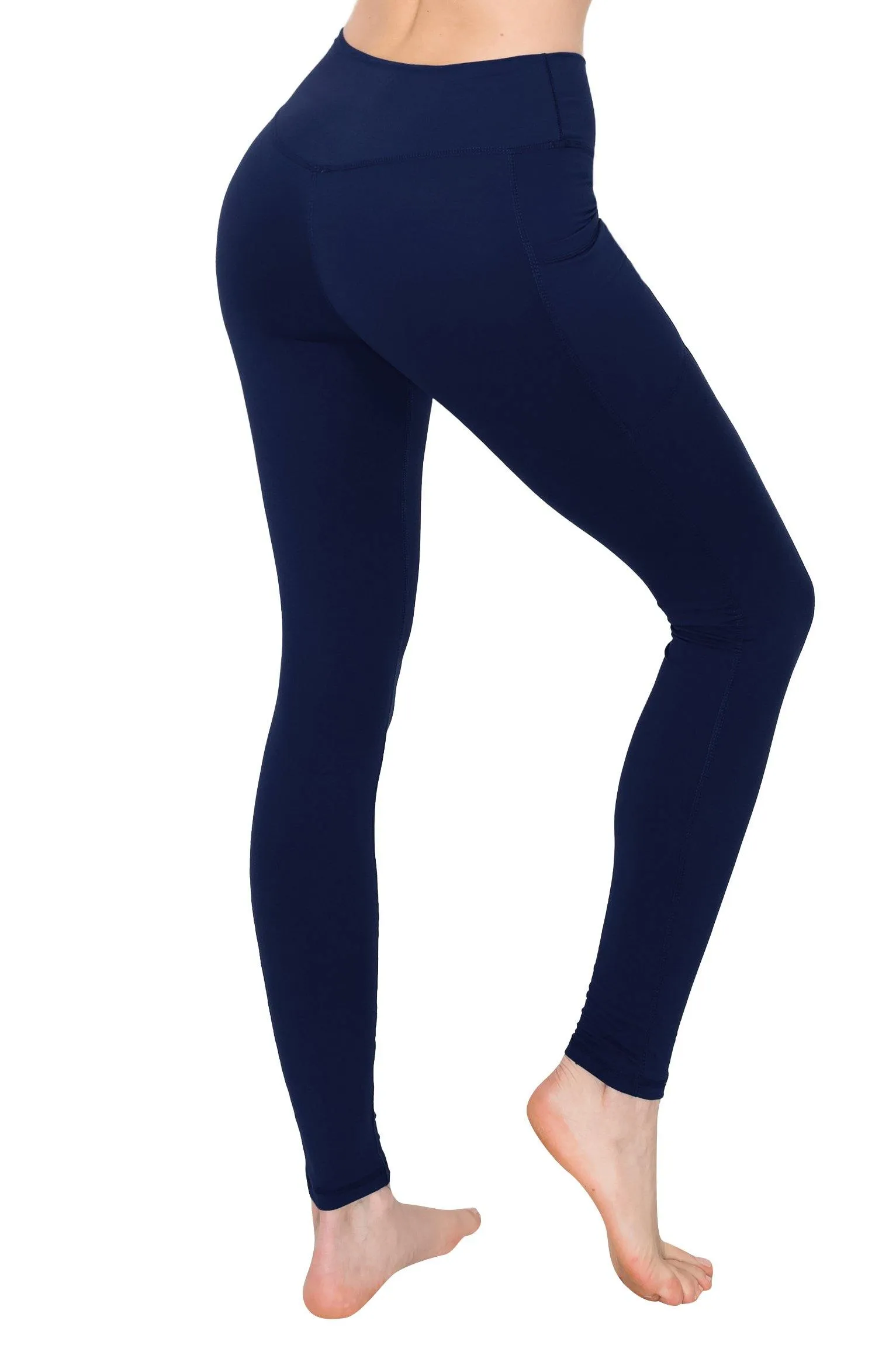 High Waist Leggings - Rectangular Pocket