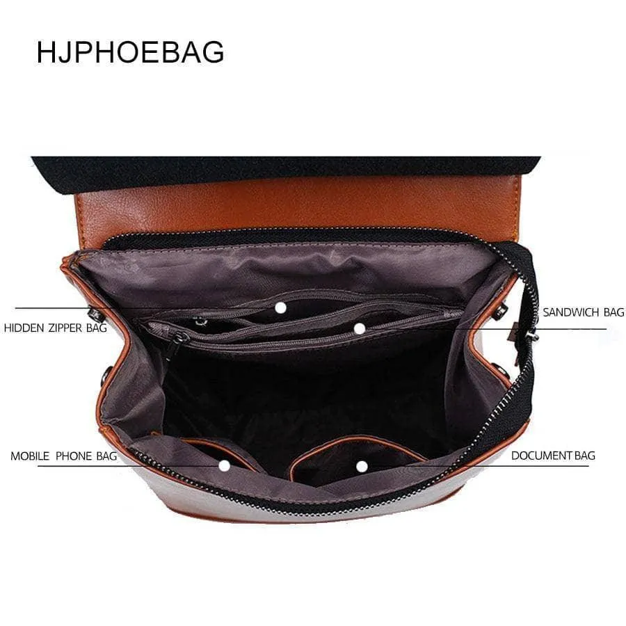 HJPHOEBAG Women Backpack for Teenage Girls Female School Shoulder Bag