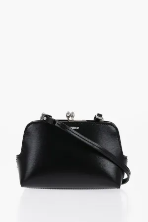 Jil Sander Leather Mini Crossbody Bag with Clip Clap Closure