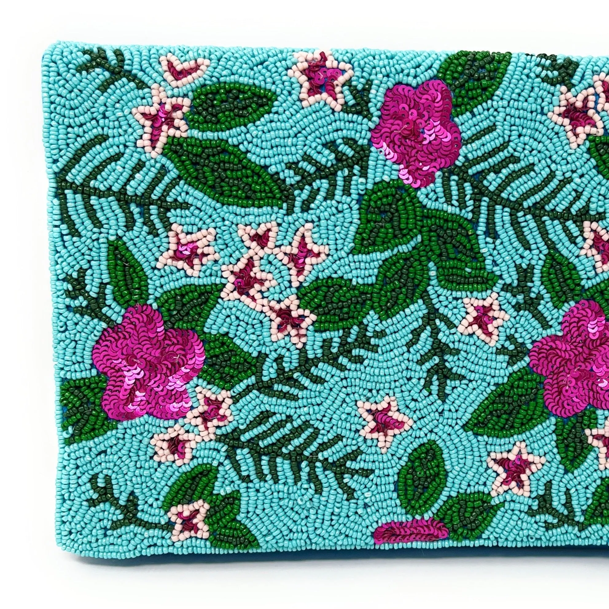 Kali Beaded Floral Clutch Purse