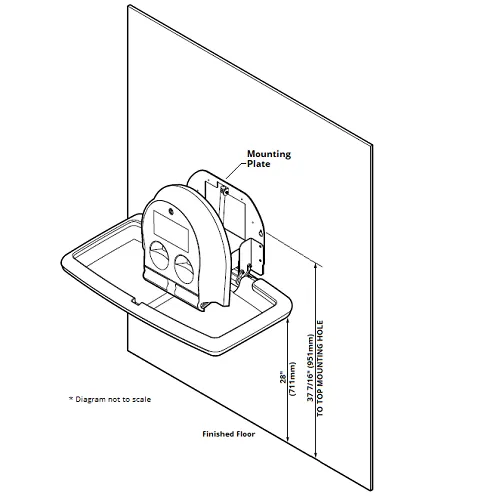 Koala Kare® KB300-00 - Surface Horizontal Beige Baby Changing Station (Newest Generation)