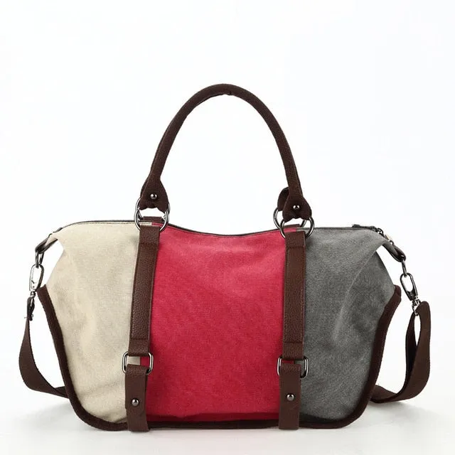 KVKY Canvas With Zipper Pockets Shoulder Bag