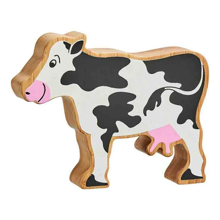 Lanka Kade - Wooden Black & White Cow Toy