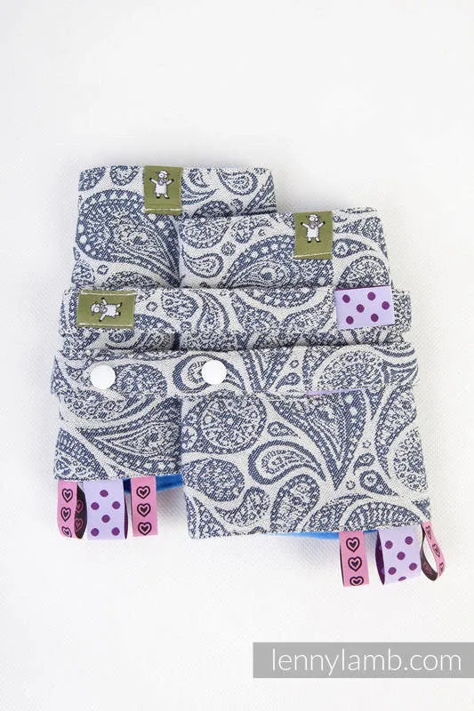 LennyLamb - Paisley Navy & Cream Drool Pads & Reach Straps Set