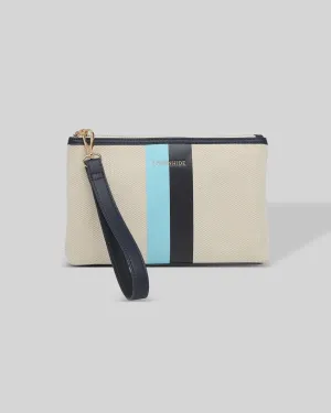 Louenhide Mimi Canvas Clutch - Cream Sky Blue