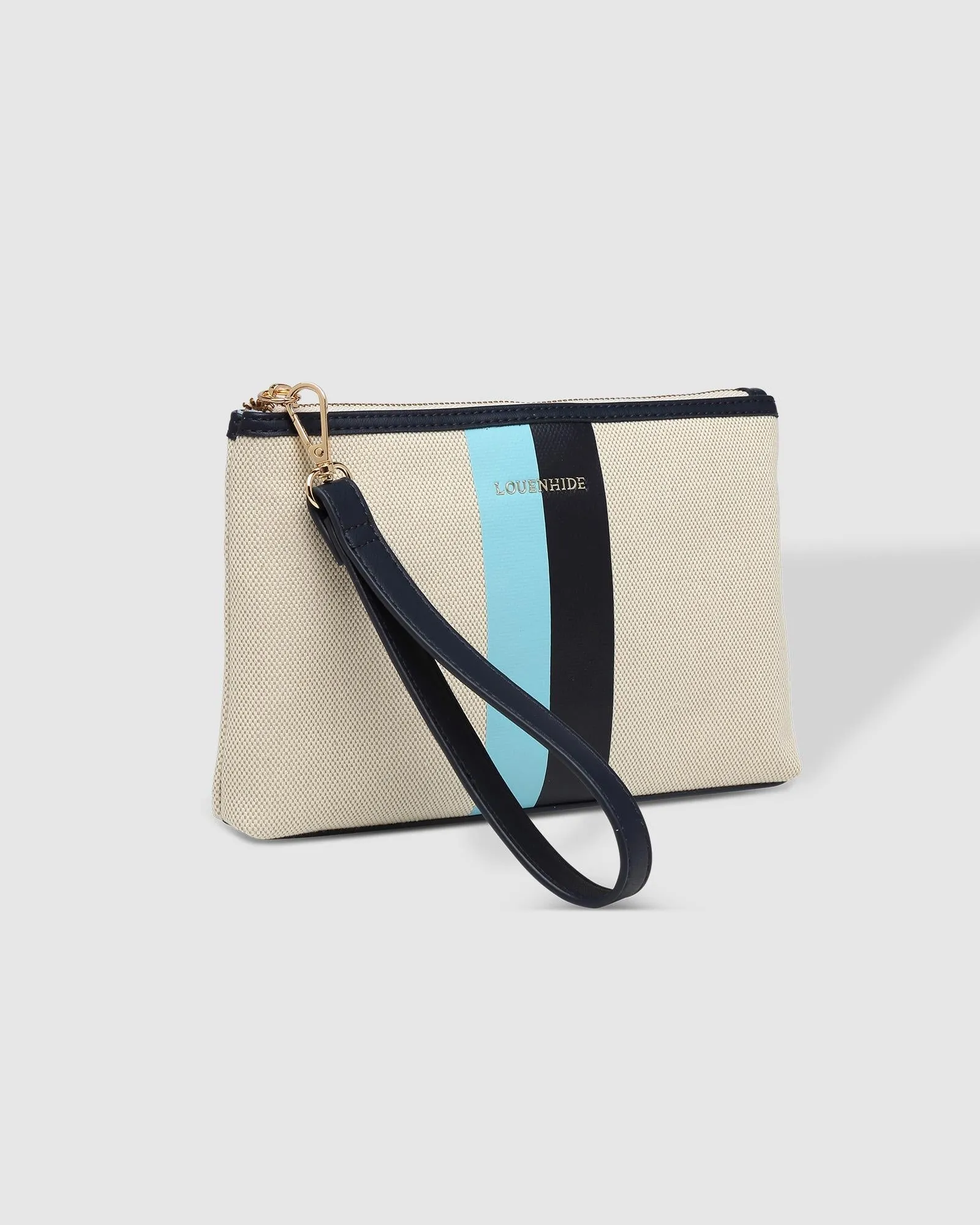 Louenhide Mimi Canvas Clutch - Cream Sky Blue