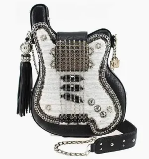 Mary Frances Greatest Hits Beaded Crossbody Guitar Handbag