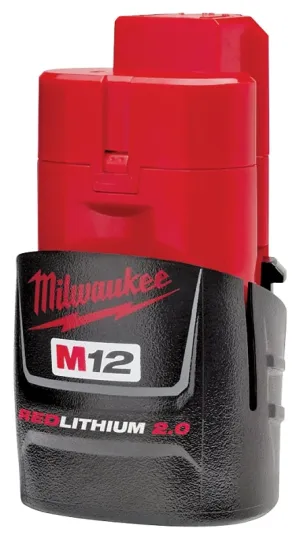 Milwaukee 48-11-2420 Rechargeable Battery Pack, 12 V Battery, 2 Ah, 1/2 hr Charging :EA: QUANTITY: 1