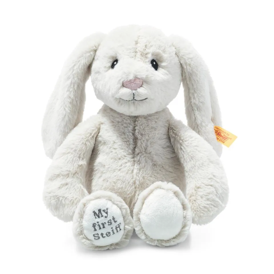 My First Steiff Grey Hoppie Rabbit Soft Toy