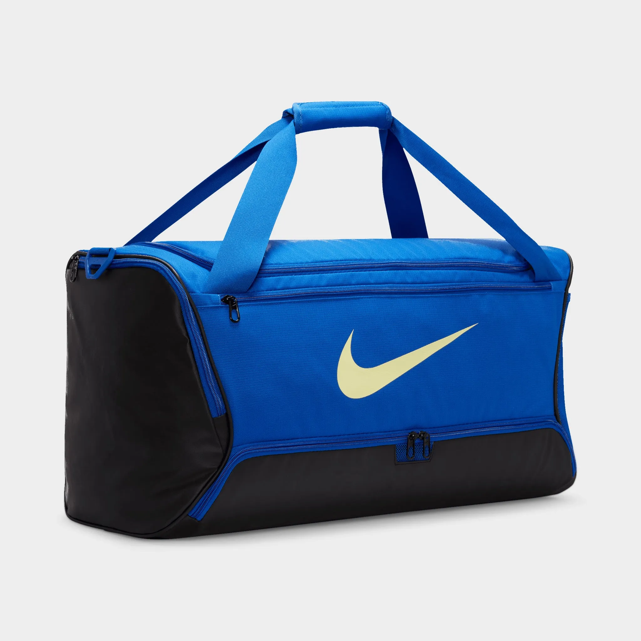 Nike Brasilia 9.5 Training Duffel Bag (Medium, 60L) Hyper Royal / Black - Citron Tint