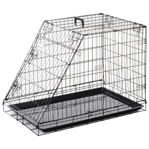 Pawhut Trapeze Collapsible Dog Pet Travel Box Cage Removable Tray 93Lx58Wx65H cm