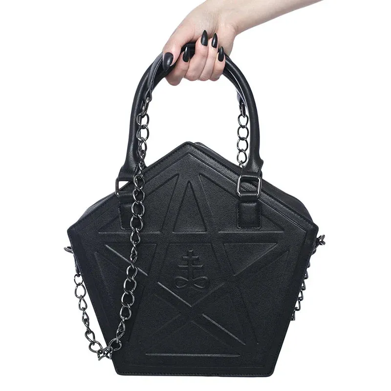 Pentagram Darkness Gothic Soft Leather High Quality Chain Bag