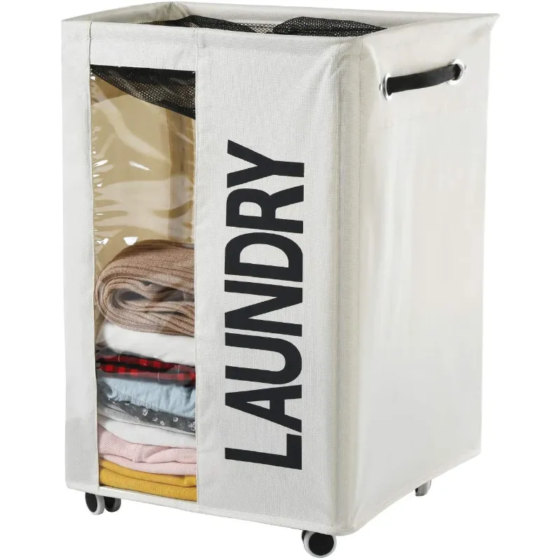 Roller Laundry Hamper Basket Cart With Wheels