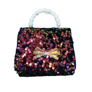 SEQUIN BOW PEARL PURSE