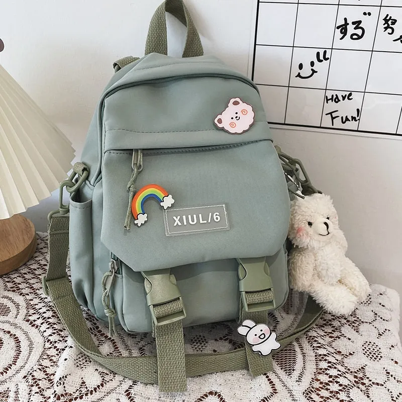 Small Backpack Women Cute Multifunctional Dual-use School Bags for Teenage Girls Student Kawaii Mini Travel Backpacks Ruckpack