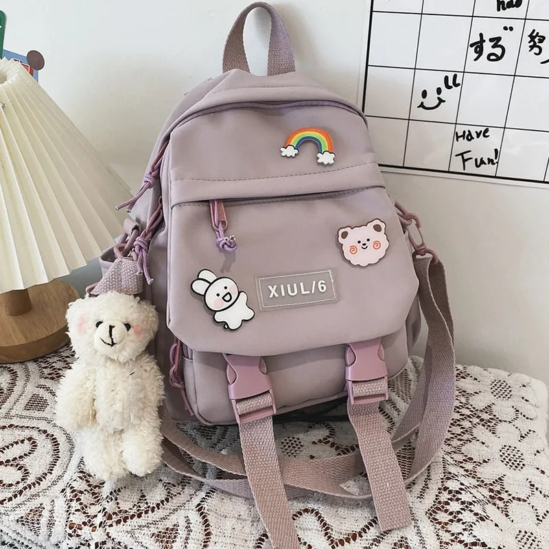 Small Backpack Women Cute Multifunctional Dual-use School Bags for Teenage Girls Student Kawaii Mini Travel Backpacks Ruckpack